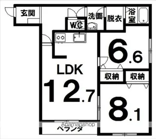 あかつきニュータウンC棟【2階】の間取り